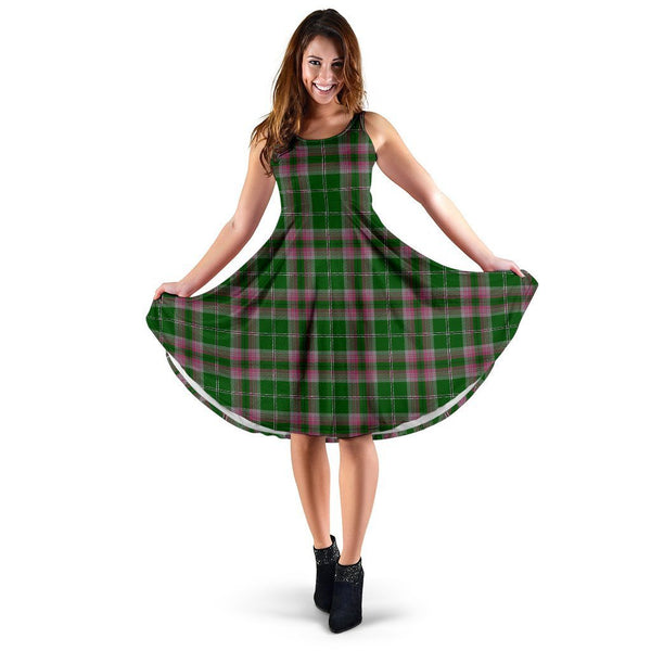 Gray Hunting Tartan Classic Midi Dresses