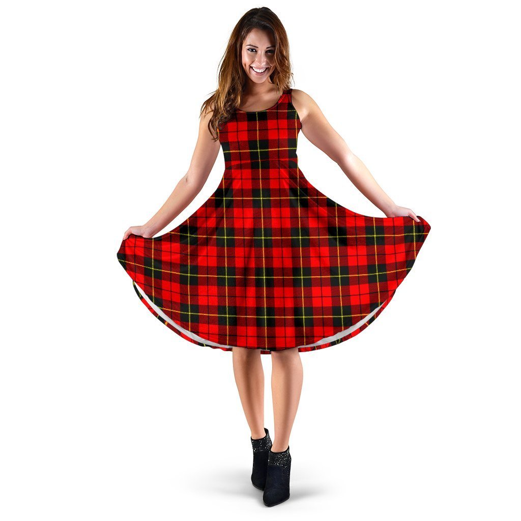 Wallace Hunting - Red Tartan Classic Midi Dresses