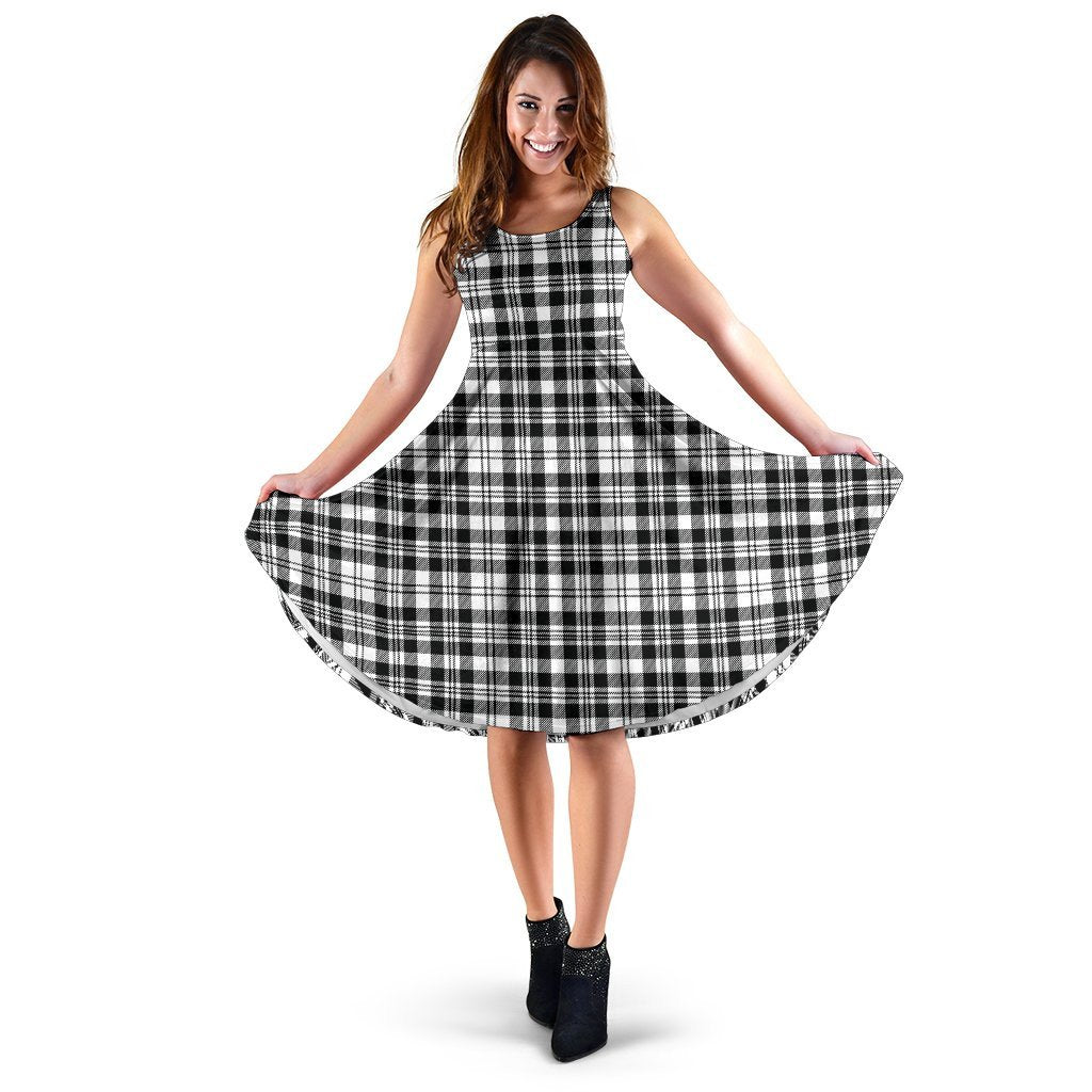 SCOTT BLACK & WHITE MODERN Tartan Classic Midi Dresses