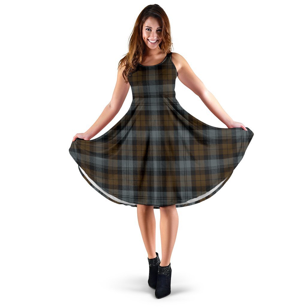 BlackWatch Weathered Tartan Classic Midi Dresses