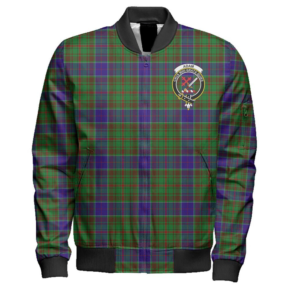 Adam Tartan Classic Crest Zipper Bomber Jacket