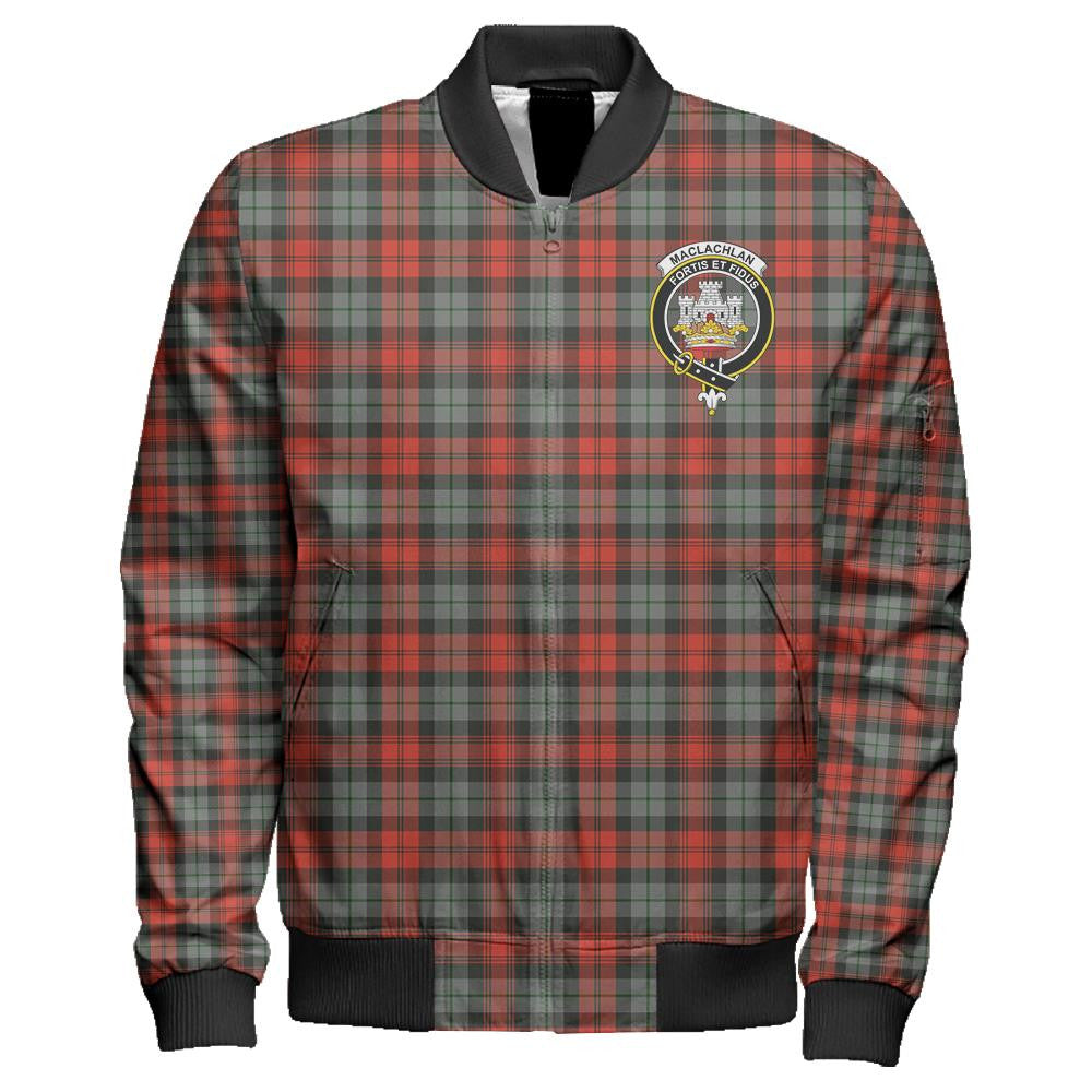 MacLachlan Weathered Tartan Classic Crest Zipper Bomber Jacket