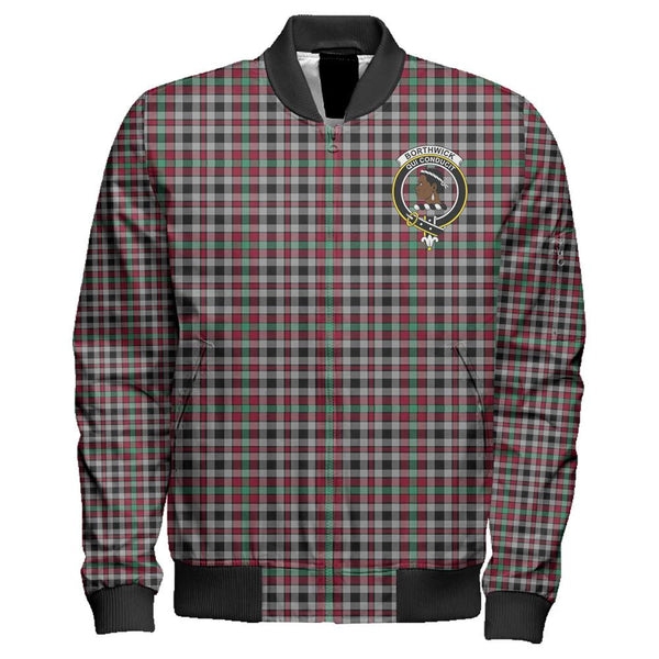 Borthwick Ancient Tartan Classic Crest Zipper Bomber Jacket