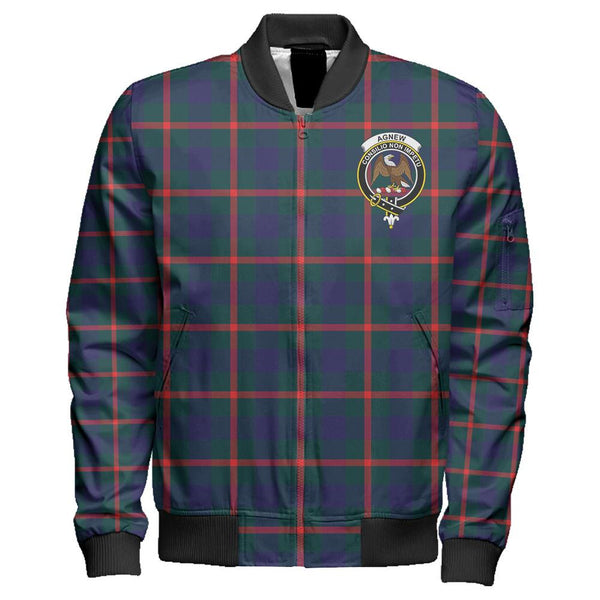 Agnew Modern Tartan Classic Crest Zipper Bomber Jacket