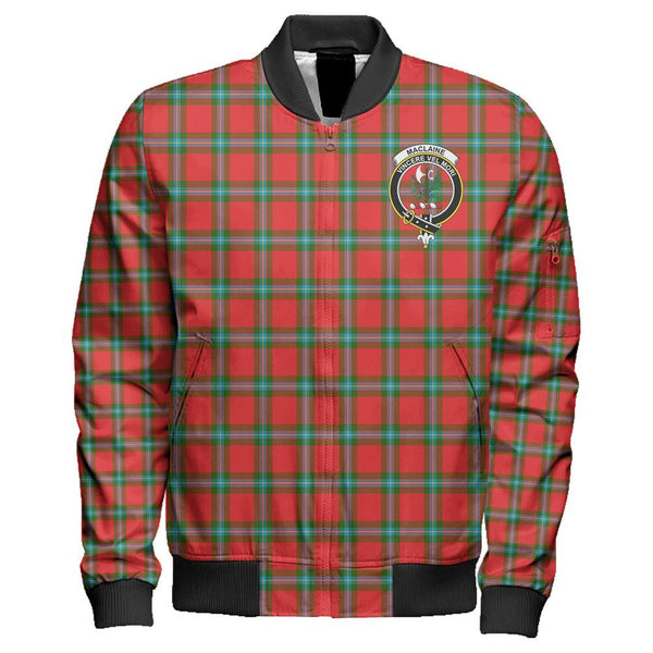 MacLaine of Loch Buie Hunting Ancient Tartan Classic Crest Zipper Bomber Jacket