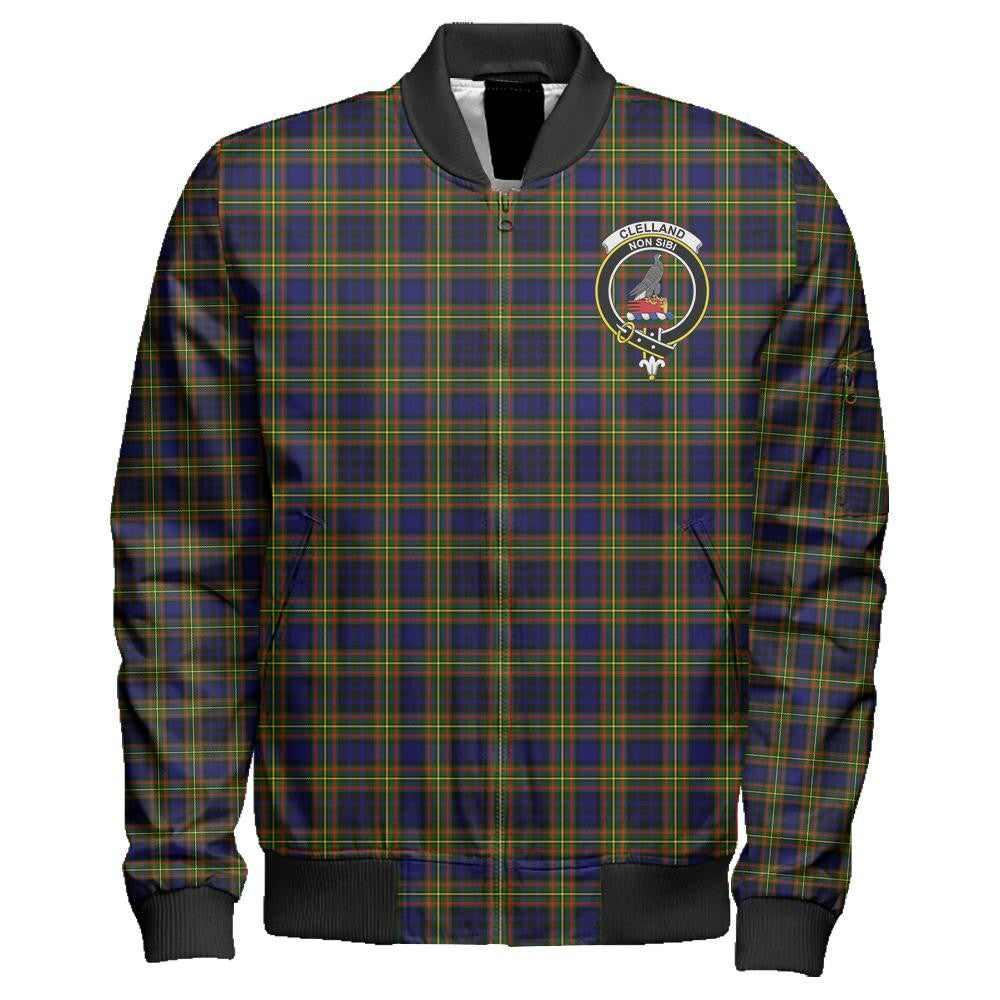 Clelland Modern Tartan Classic Crest Zipper Bomber Jacket