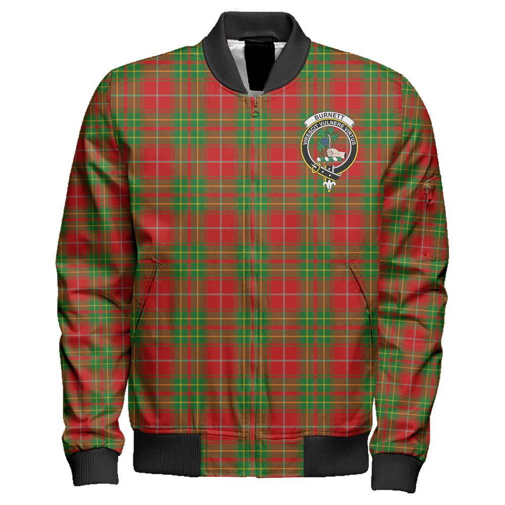 Burnett Ancient Tartan Classic Crest Zipper Bomber Jacket