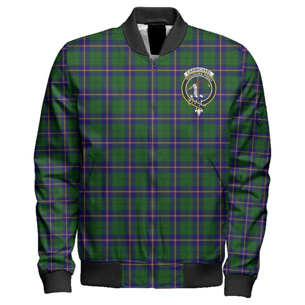 Carmichael Modern Tartan Classic Crest Zipper Bomber Jacket