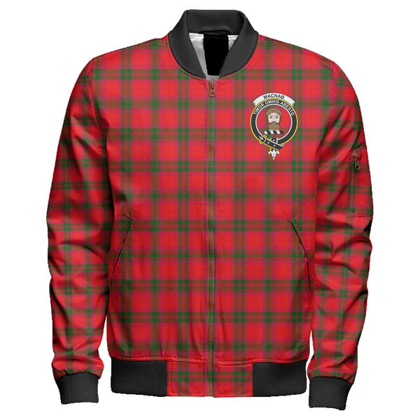 MacNab Modern Tartan Classic Crest Zipper Bomber Jacket