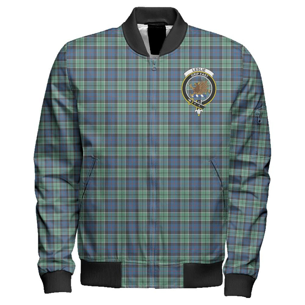 Leslie Hunting Tartan Classic Crest Zipper Bomber Jacket