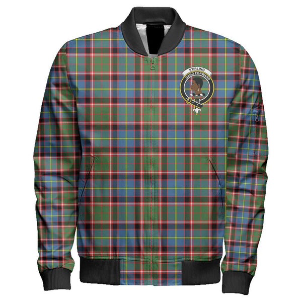 Stirling & Bannockburn District Tartan Classic Crest Zipper Bomber Jacket