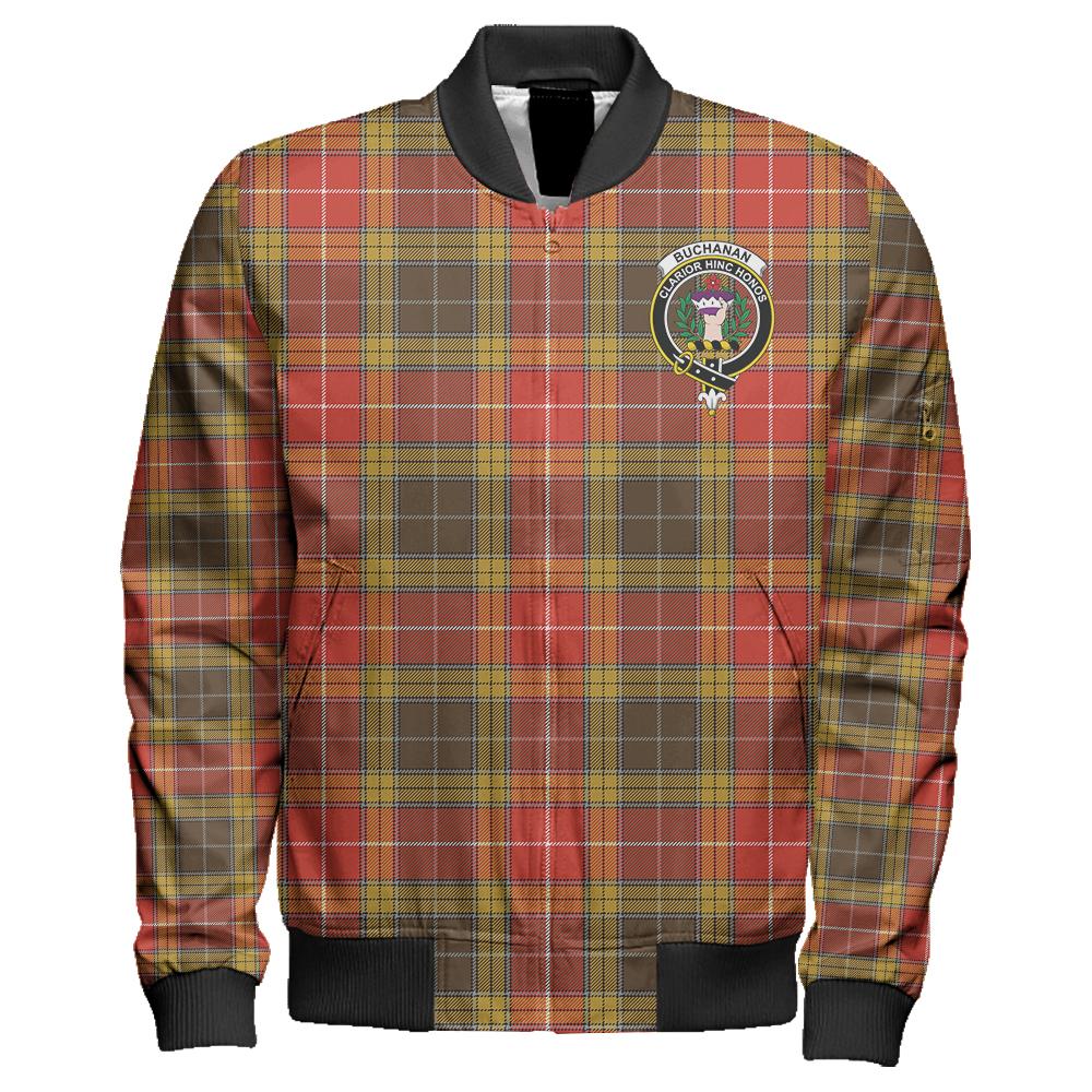 Buchanan Old Set Weathered Tartan Classic Crest Zipper Bomber Jacket