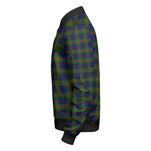 Dundas Modern Tartan Classic Crest Zipper Bomber Jacket