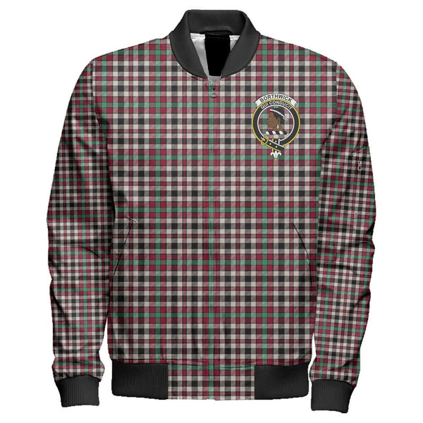 Borthwick Dress Ancient Tartan Classic Crest Zipper Bomber Jacket