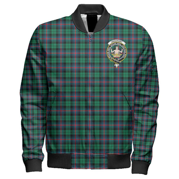 Urquhart Broad Red Ancient Tartan Classic Crest Zipper Bomber Jacket