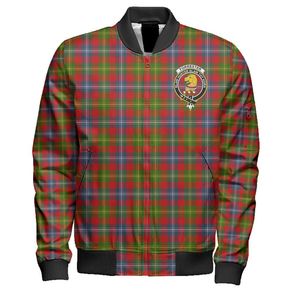 Forrester Tartan Classic Crest Zipper Bomber Jacket