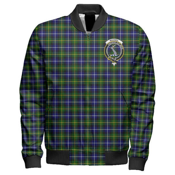 MacNeill of Barra Modern Tartan Classic Crest Zipper Bomber Jacket