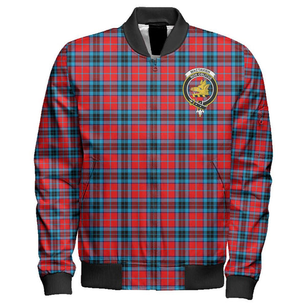 MacTavish Modern Tartan Classic Crest Zipper Bomber Jacket