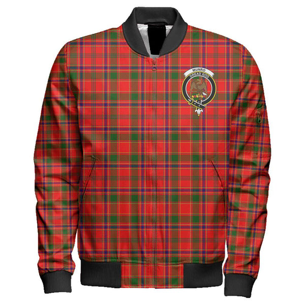 Munro Modern Tartan Classic Crest Zipper Bomber Jacket