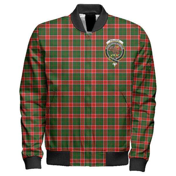 Pollock Modern Tartan Classic Crest Zipper Bomber Jacket