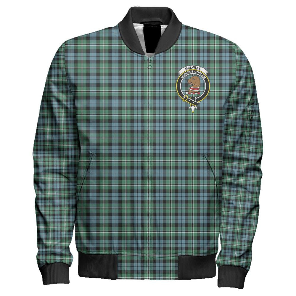 Melville Tartan Classic Crest Zipper Bomber Jacket