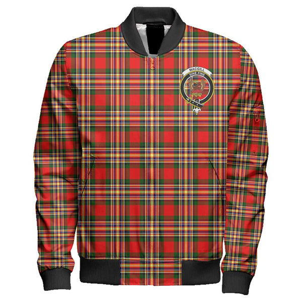 MacGill Modern Tartan Classic Crest Zipper Bomber Jacket