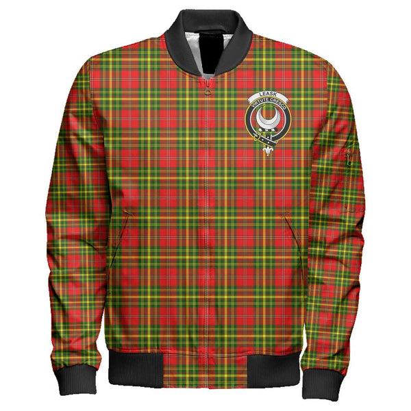 Leask Tartan Classic Crest Zipper Bomber Jacket