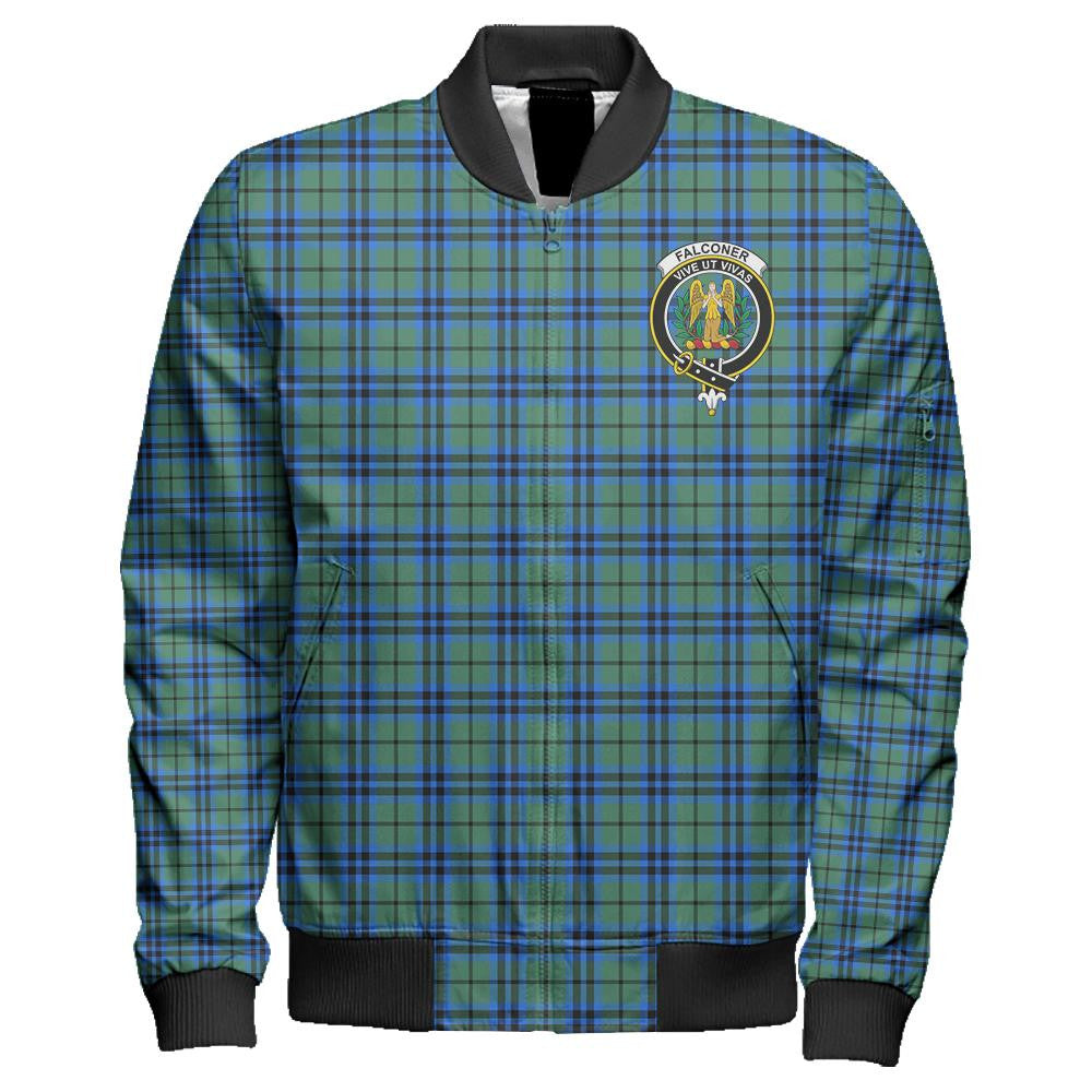 Falconer Tartan Classic Crest Zipper Bomber Jacket