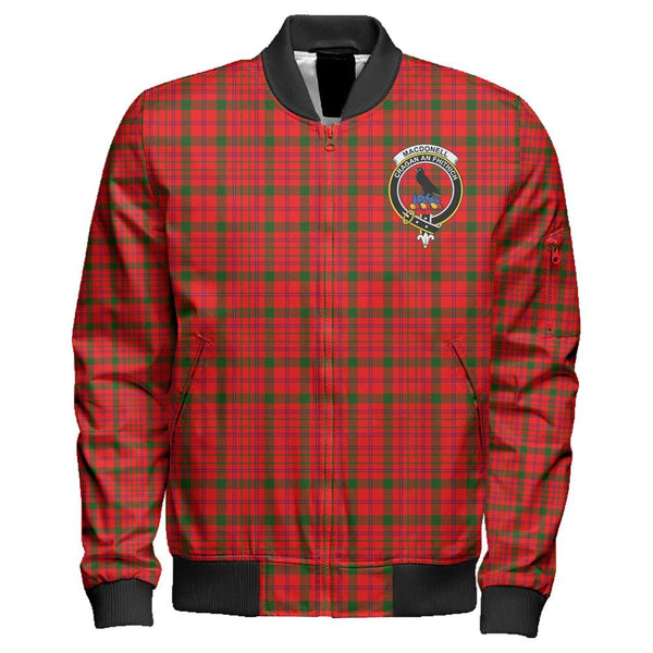 MacDonnell of Keppoch Modern Tartan Classic Crest Zipper Bomber Jacket