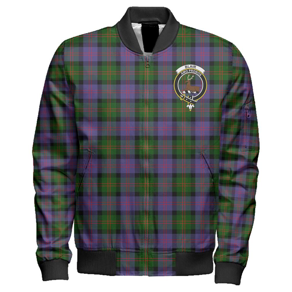 Blair Modern Tartan Classic Crest Zipper Bomber Jacket