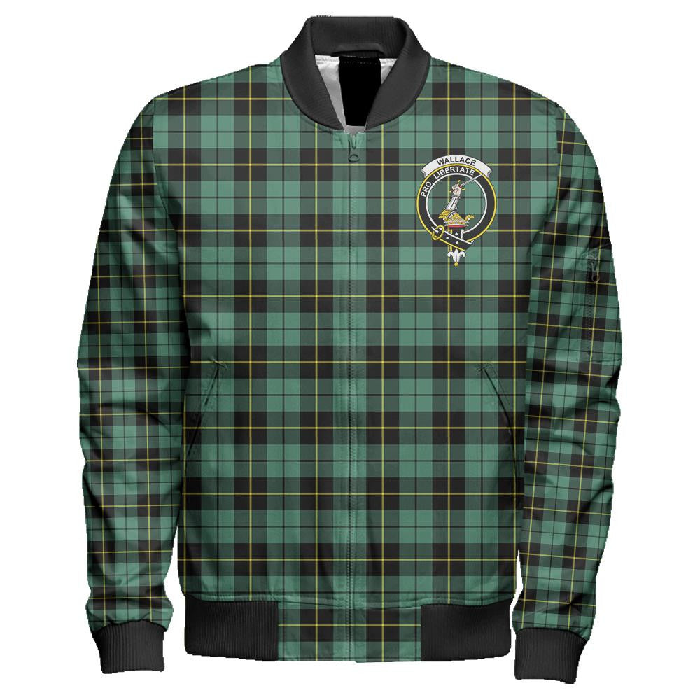 Wallace Hunting Ancient Tartan Classic Crest Zipper Bomber Jacket