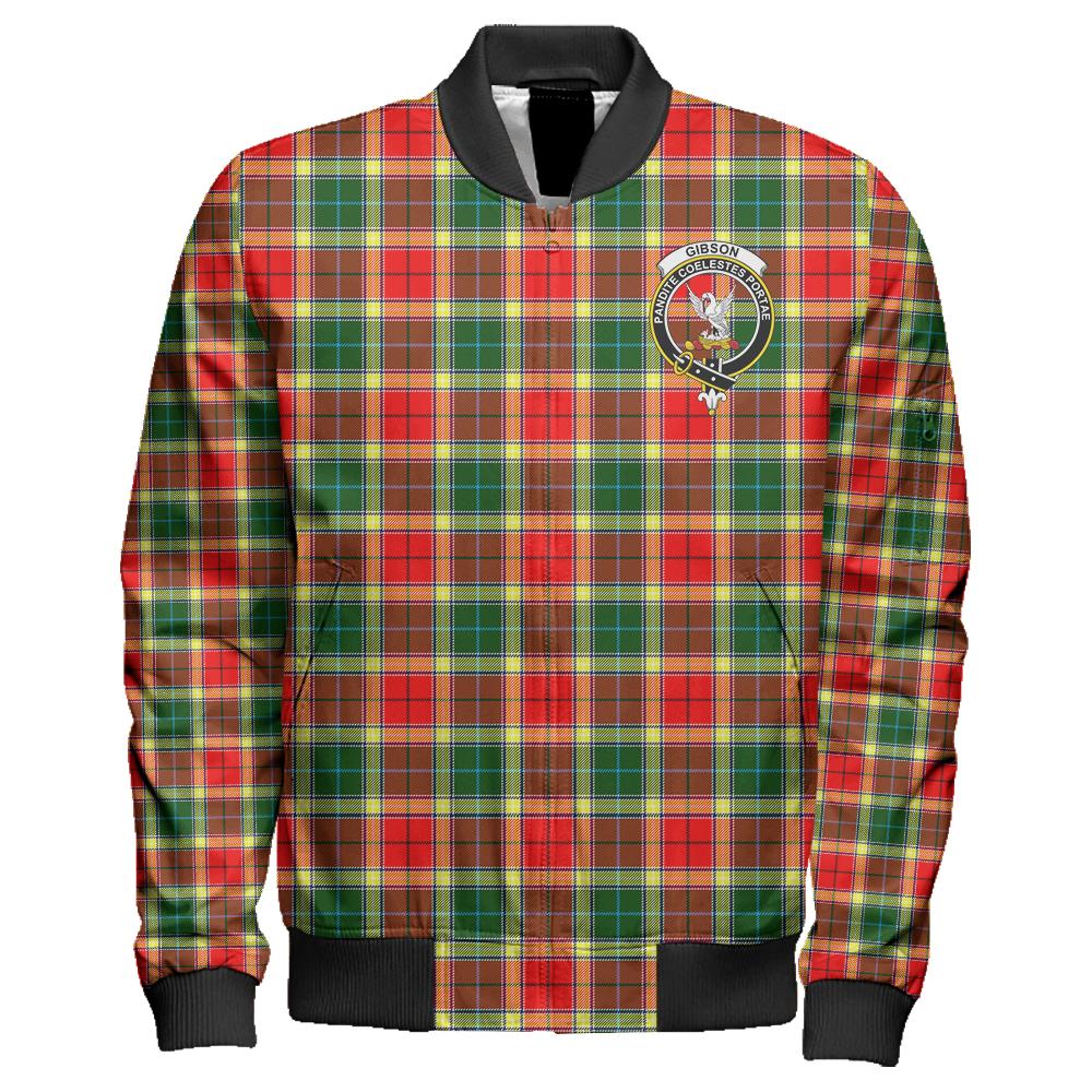 Gibbs Tartan Classic Crest Zipper Bomber Jacket