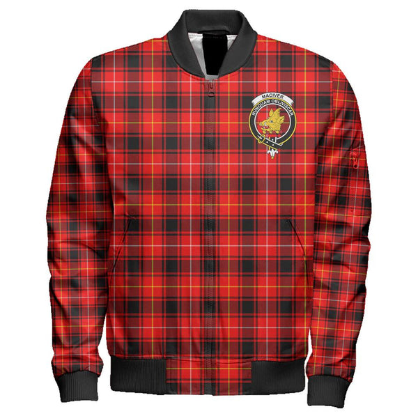 MacIver Modern Tartan Classic Crest Zipper Bomber Jacket