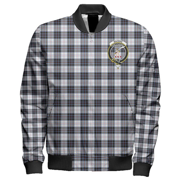 MacRae Dress Modern Tartan Classic Crest Zipper Bomber Jacket