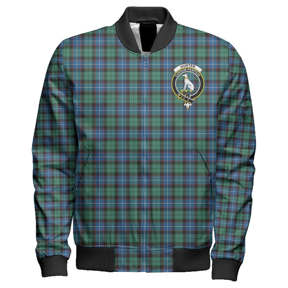 Hunter Ancient Tartan Classic Crest Zipper Bomber Jacket