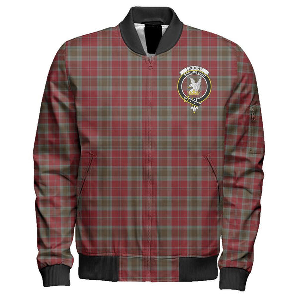 Lindsay Weathered Tartan Classic Crest Zipper Bomber Jacket