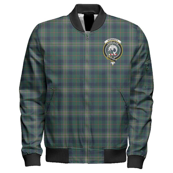 Kennedy Modern Tartan Classic Crest Zipper Bomber Jacket