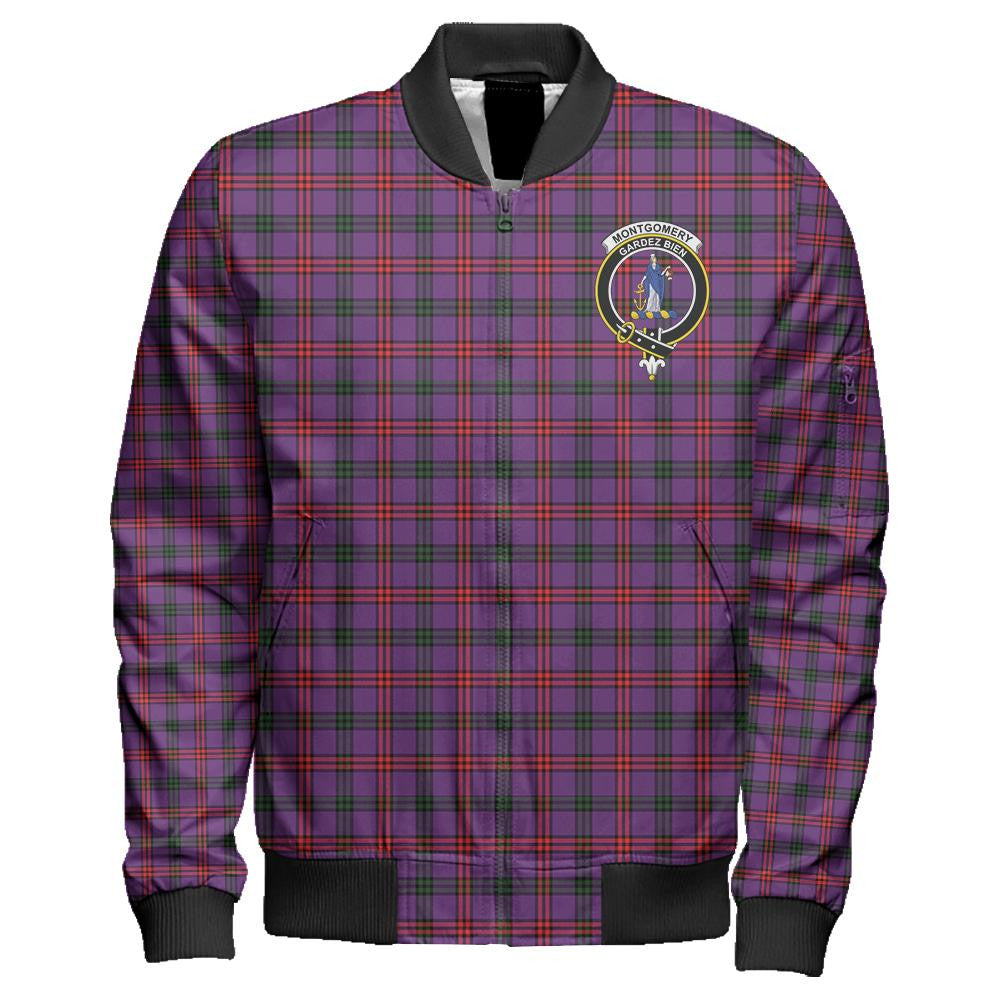 Montgomery Modern Tartan Classic Crest Zipper Bomber Jacket