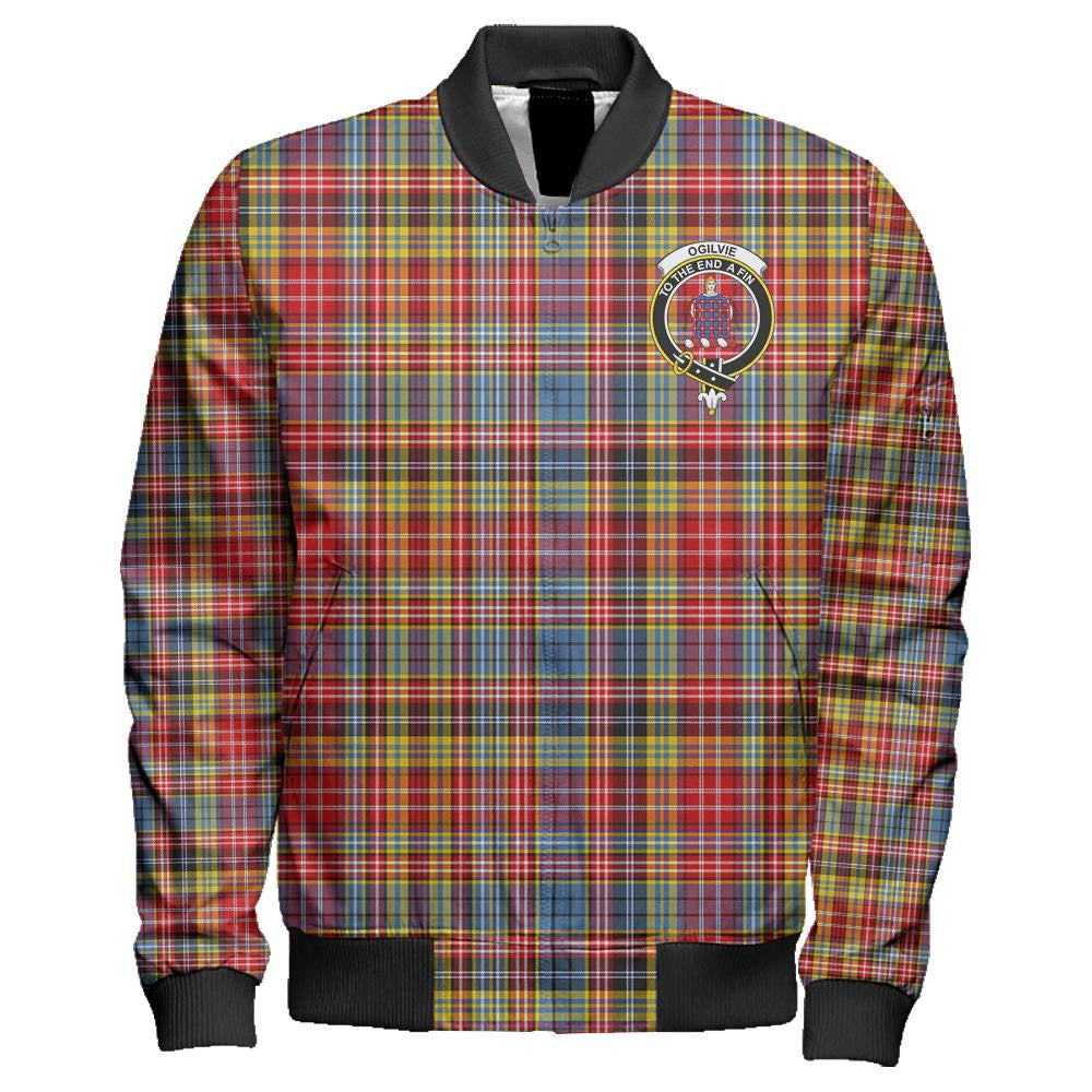 Ogilvie Tartan Classic Crest Zipper Bomber Jacket