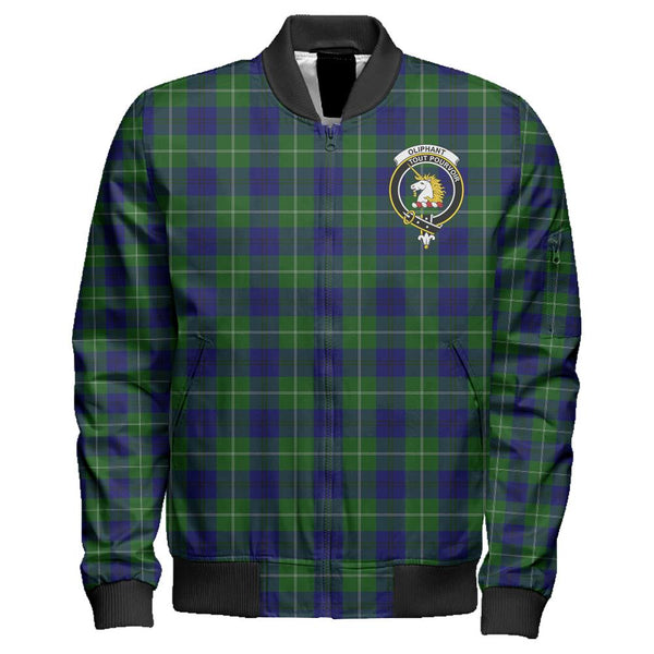 Oliphant Modern Tartan Classic Crest Zipper Bomber Jacket