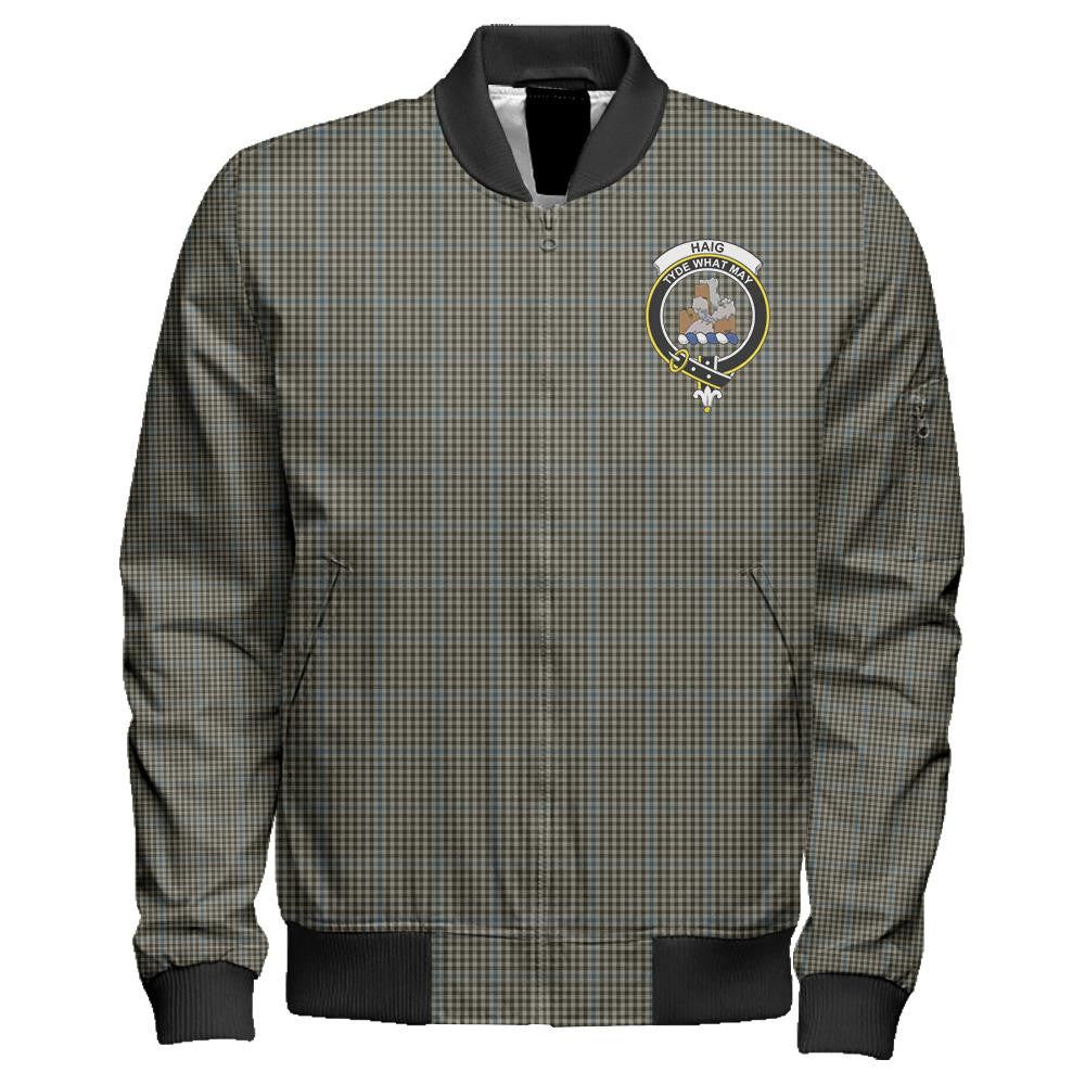 Haig Check Tartan Classic Crest Zipper Bomber Jacket