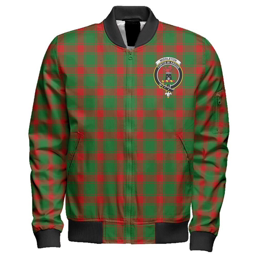 Middleton Modern Tartan Classic Crest Zipper Bomber Jacket