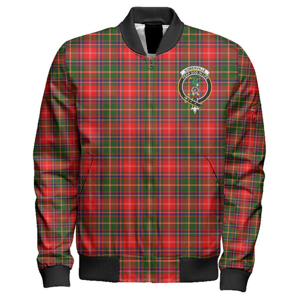 Somerville Modern Tartan Classic Crest Zipper Bomber Jacket