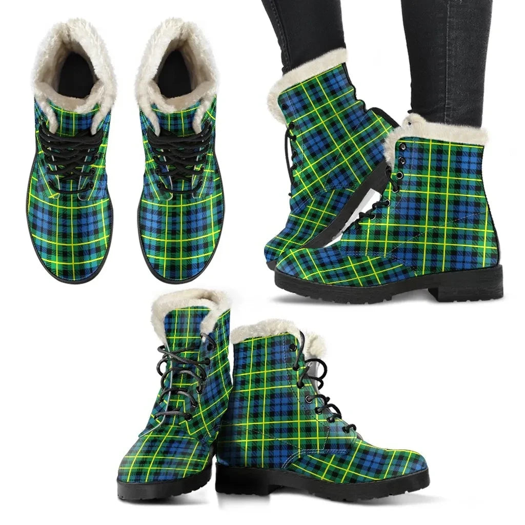 Campbell Of Breadalbane Ancient Tartan Classic Faux Fur Leather Boots