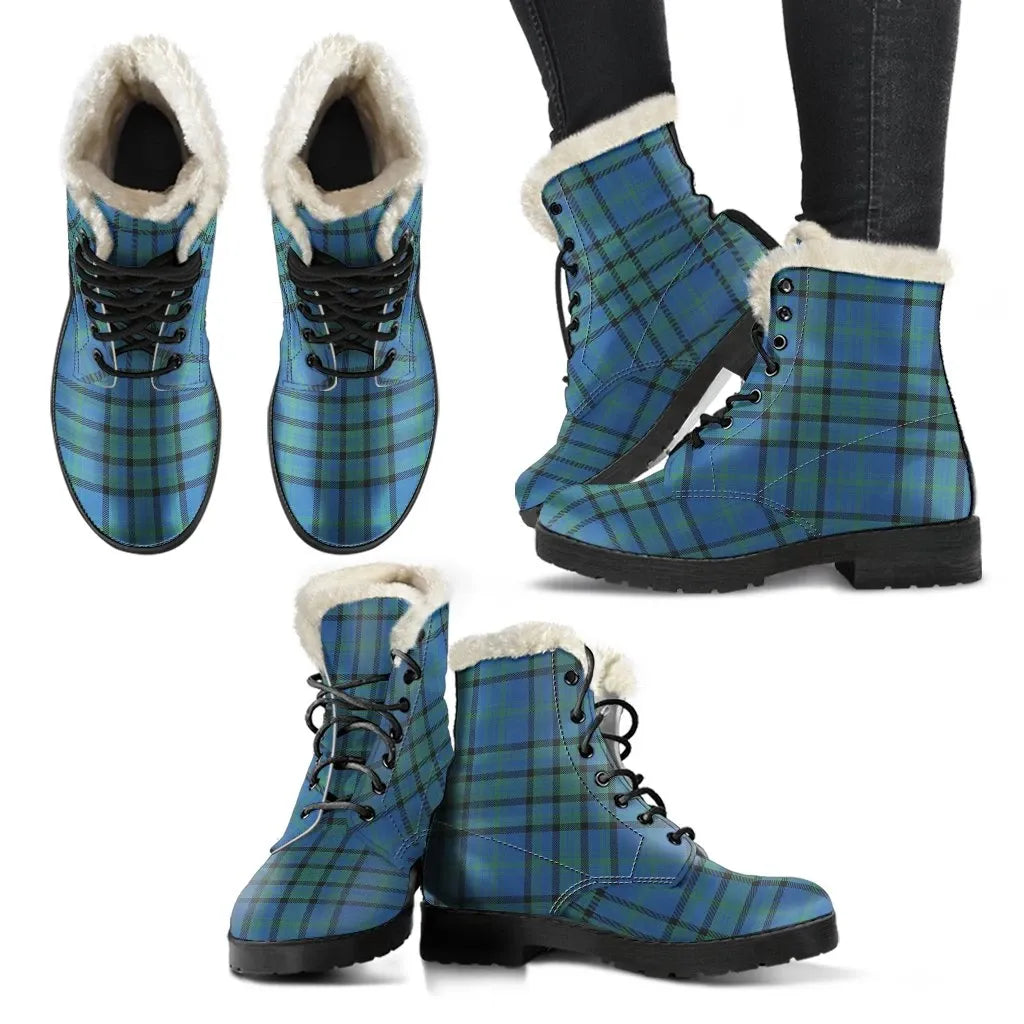 Matheson Hunting Ancient Tartan Classic Faux Fur Leather Boots