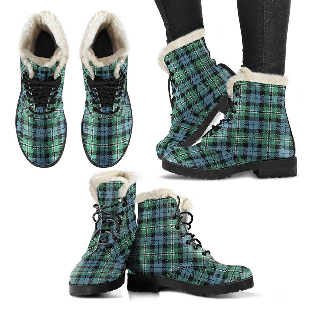 Melville Tartan Classic Faux Fur Leather Boots