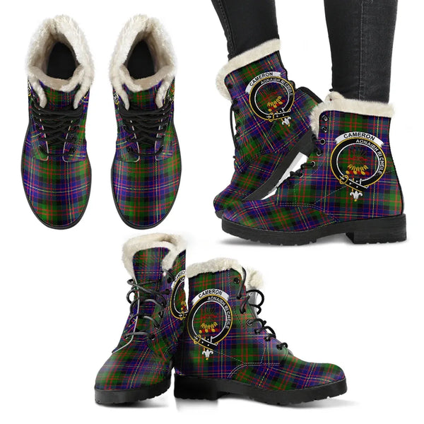 Cameron Tartan Classic Faux Fur Leather Boots