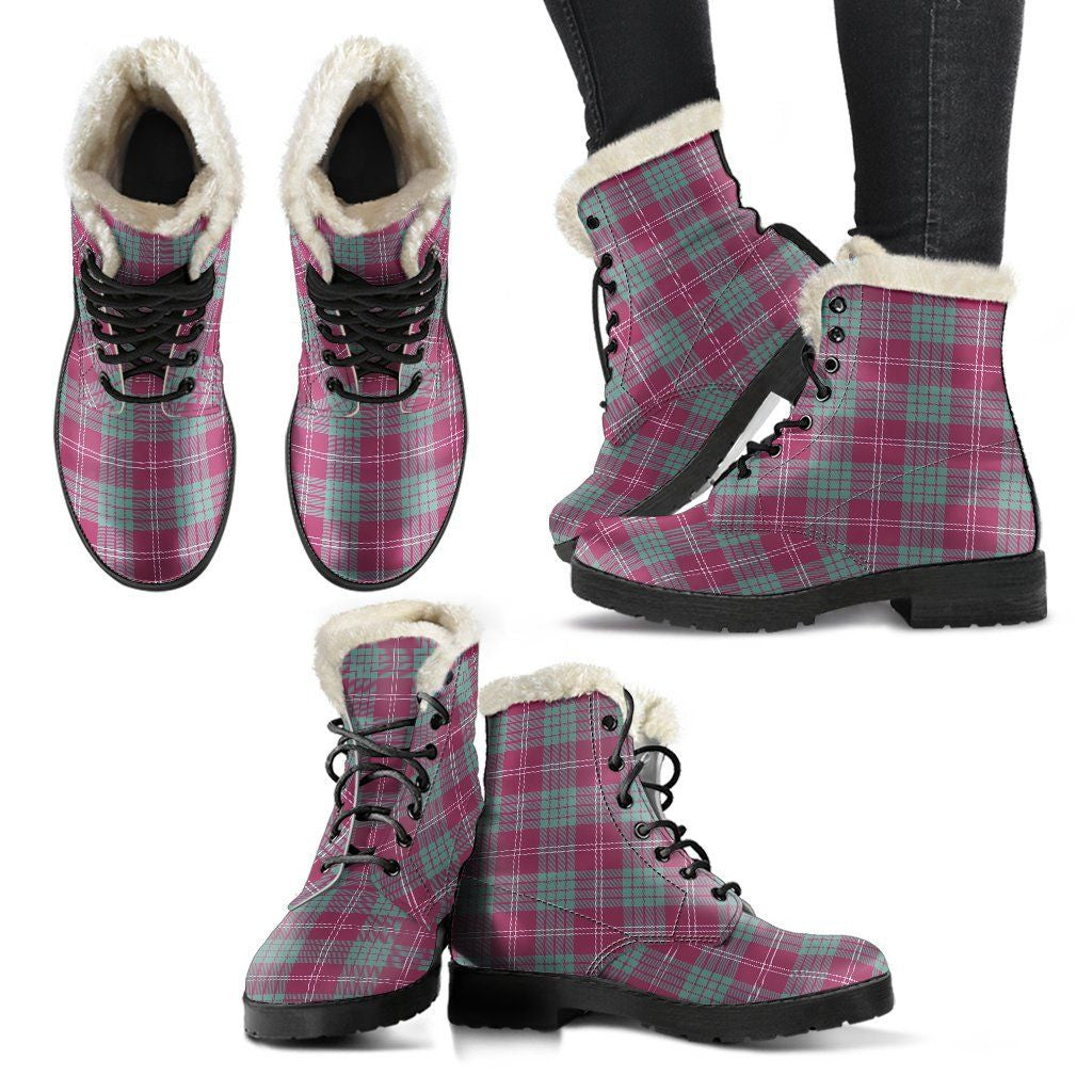 Crawford Ancient Tartan Classic Faux Fur Leather Boots