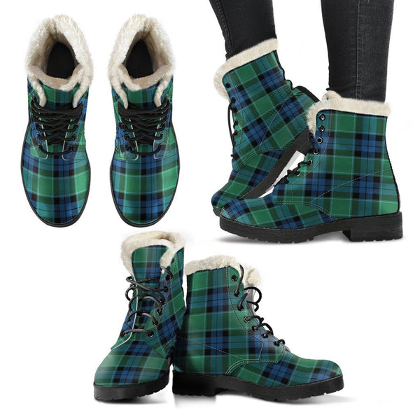 Graham Of Menteith Ancient Tartan Classic Faux Fur Leather Boots