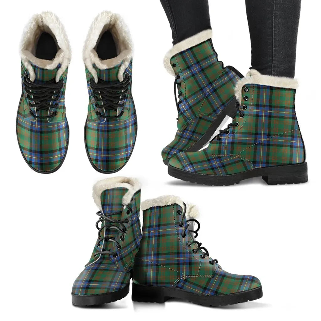 Cochrane Ancient Tartan Classic Faux Fur Leather Boots